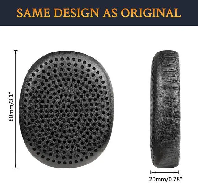Alt view image 7 of 7 - Earpads Replacement for Skullcandy Riff, Riff2 Wired/Wireless On-Ear Headphones, Ear Pads Cushions with Softer Leather, Noise Isolation Foam (Black)