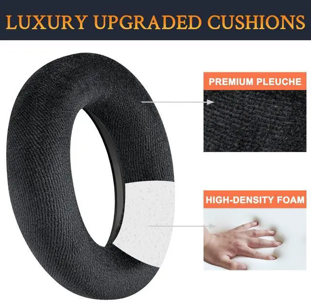 Alt view image 4 of 7 - Earpads for Sennheiser HD600/HD650/HD6XX - Black | for HD650/HD6XX/HD600/HD58X/HD660S/HD660S2/HD580/HD565/HD545 Headphones