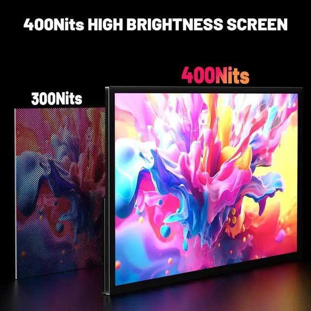 Alt view image 2 of 6 - Portable Monitor 4K 23.8" 3840 * 2160 UHD 100% sRGB 60Hz HDMI USB-C 24" Large Travel Monitor for Laptop, Built-in Stand & VESA Mount, Second Screen for PC Game Consoles