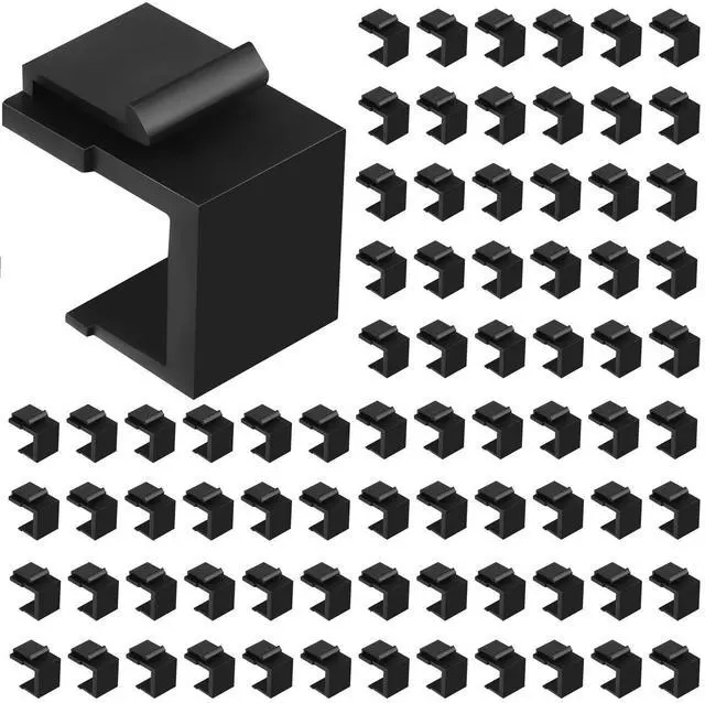 Main image of 80 Pcs Blank Keystone Jack Inserts for Keystone Wallplate Blank Insert for Wall Plate (Black)