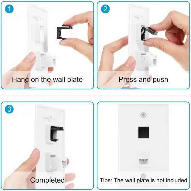 Alt view image 5 of 7 - 80 Pcs Blank Keystone Jack Inserts for Keystone Wallplate Blank Insert for Wall Plate (Black)
