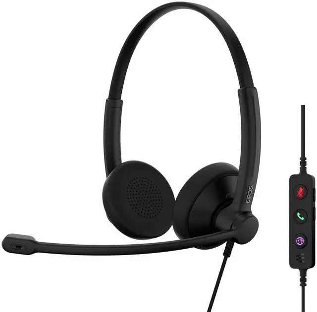 Main image of Impact 100 MS Stereo USB-C+A Headset with Microphone, Certified Microsoft Teams, Noise-Cancelling Mic, Lightweight, Call Control, USB Adapter, Soft Earpads, Professional UC Headphones