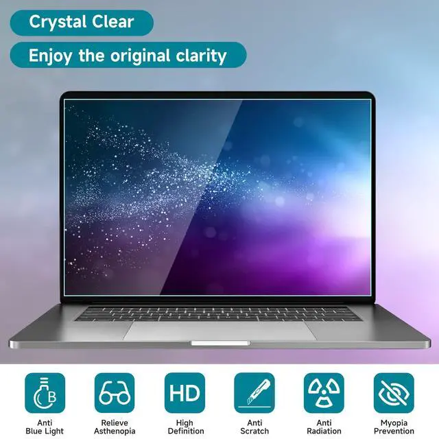 Alt view image 5 of 7 - 2 Pack 16 Inch Anti Blue Light Screen Protector for Lenovo/Dell/HP/ASUS/LG, Reduce Eye Strain Anti Glare Blue Light Blocking Screen Protector for 16 with 1920x1200 Resolution Laptop