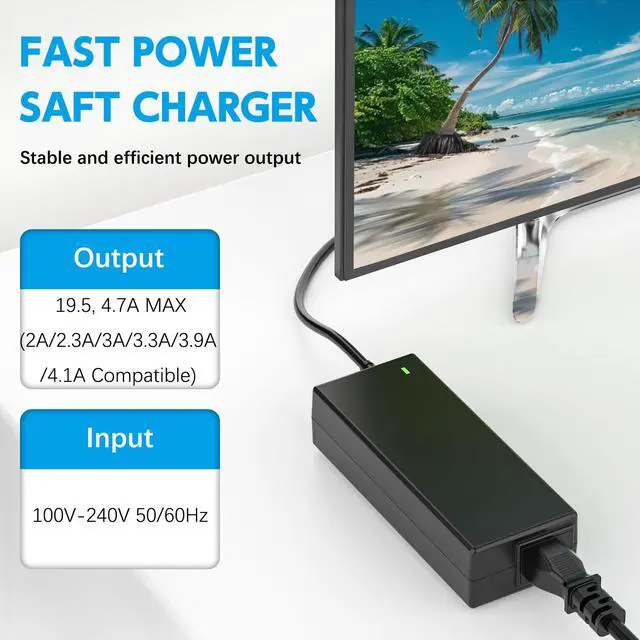 Alt view image 2 of 7 - 92W 19.5V TV Power Supply Compatible with Sony Bravia 24-48" | 92W 19.5V power, fits Sony Bravia 24-48" TVs. 6.5x4.4mm tip with pin, silent operation, CE/FCC certified
