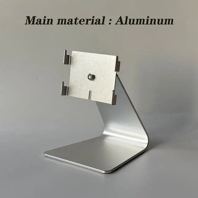 Alt view image 2 of 5 - Aluminum Tilt & Swivel Stand for Ech_ooo Hub - Adjustable 360° Rotation, Durable Desktop with Anti-Slip Base, Smart Home Display for Kitchen, Office & Living Room, Silver Stand