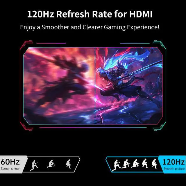 Alt view image 5 of 7 - Portable Monitor Gaming 2.5K 120Hz, 16" 2560x1600 QHD 16:10 400 Nits HDR FreeSync Portable Monitor w/Speaker Sleeve Case, External Screen for PC Laptop Game Console
