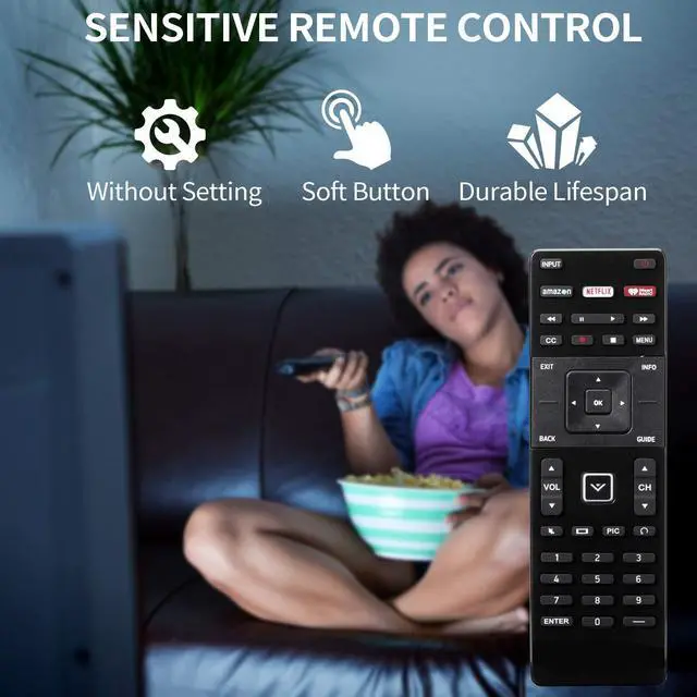 Alt view image 2 of 7 - XRT122 Universal Replacement Remote Control for All Vizio E-Series D-Series LED HDTV Smart TV