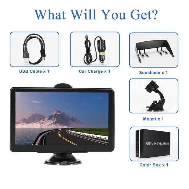 Alt view image 6 of 6 - GPS Navigator for Car, Latest 2026 Map, 7 inch Touch Screen Real Voice Spoken Turn-by-Turn Direction Reminding Navigation System for Cars, Vehicle GPS with Speed and Red Light Warning