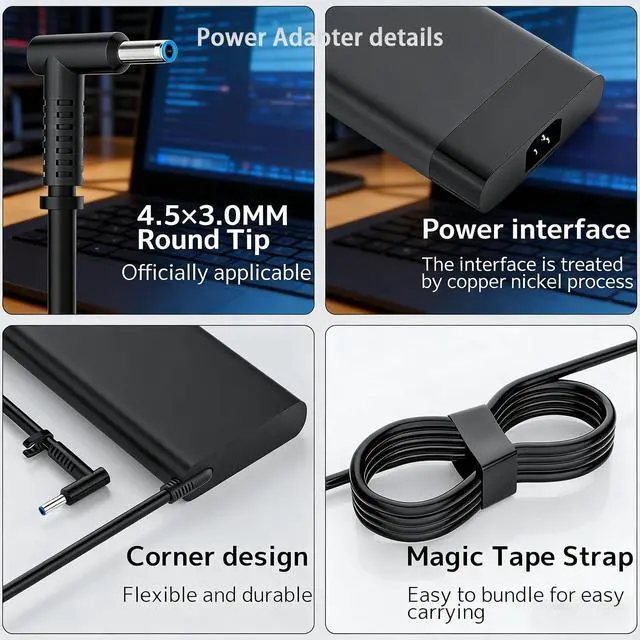 Alt view image 4 of 7 - Laptop Charger 230w 200w Replacement for Hp Omen 15 16 17 | Transcend Victus 15 16 Pavilion Gaming/Envy/Zbook Fury 17 16 G9 g10 g8 Tpn-La10 M41303-001ac Power Cord 19.5v 11.8aAdapter
