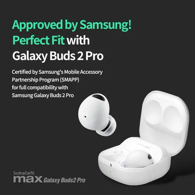 Alt view image 4 of 7 - SednaEarfit MAX for Galaxy Buds 2 Pro Phantom Black (M/ML/L), Earbud Tips for Wireless Headphones, Noise Canceling Earbuds Replacement Tips, Samsung-Certified Eartips for Galaxy Buds 2 Pro