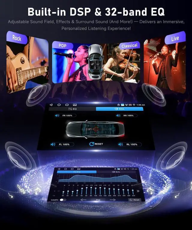 Alt view image 5 of 7 - Support Bose System 4G+64G Radio for Chevy Silverado SSR Tahoe 2003-2006,GMC Siera Yukon 2003-2006,Hummer H2 2003-2007 Wireless Carplay Android Auto,5.0Bluetooth 32EQ,SWC,FM/RDS Backup Camera