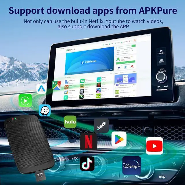 Alt view image 4 of 7 - Magic Box 3.0 Support YouTube/Netflix, 2025 Upgraded 4 in 1 Wireless CarPlay Adapter, Smart Netflix carplay Adapter Ai Box, Car Video Box
