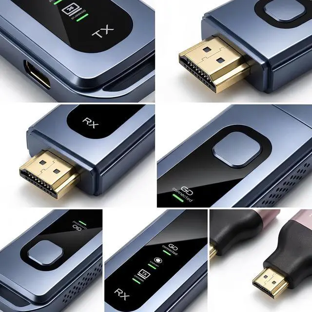 Alt view image 3 of 7 - Wireless HDMI Transmitter and Receiver, 4K Input & Output | 328FT/100M, LED Display, 5.8G+2.4G Dual Band, Wireless HDMI Extender Auto Pairing for TV/Laptop//Monitor/Projector