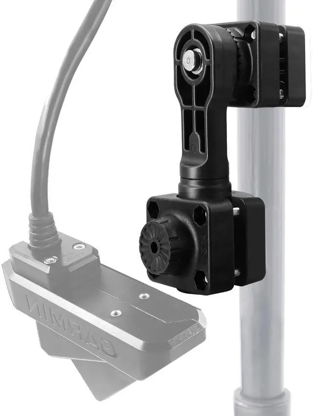 Main image of 0 Degree Transducer Pole Mount Trolling Motor Bracket | Reinforced nylon. Heavy duty sonar mount. Replaces 0101278401. Compatible with Garmin LiveScope LVS32
