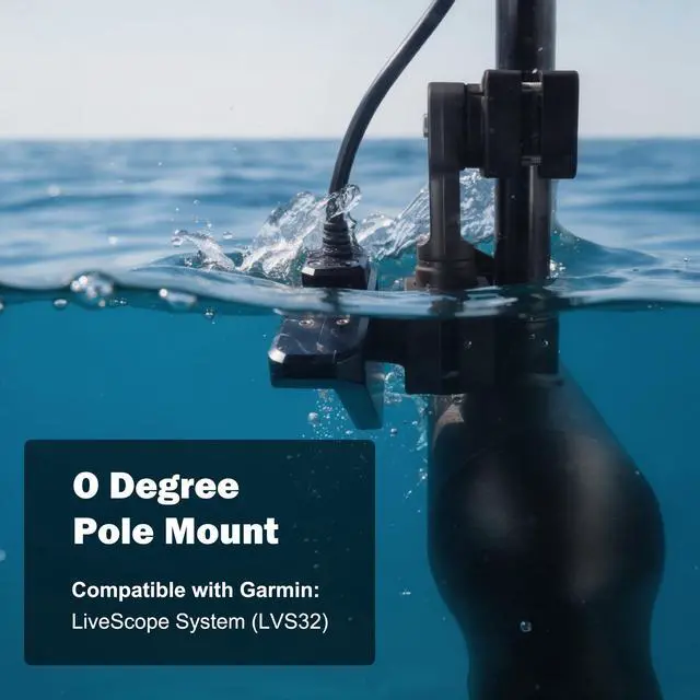 Alt view image 5 of 7 - 0 Degree Transducer Pole Mount Trolling Motor Bracket | Reinforced nylon. Heavy duty sonar mount. Replaces 0101278401. Compatible with Garmin LiveScope LVS32