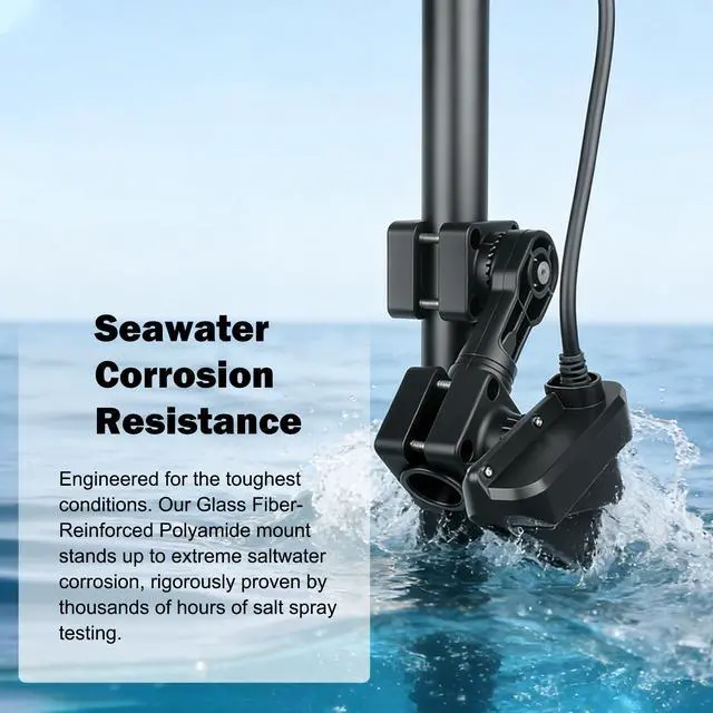 Alt view image 6 of 7 - 0 Degree Transducer Pole Mount Trolling Motor Bracket | Reinforced nylon. Heavy duty sonar mount. Replaces 0101278401. Compatible with Garmin LiveScope LVS32