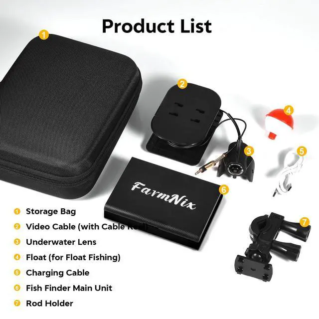 Alt view image 6 of 7 - 4.3inch Underwater Fishing Camera,65ft Cable 220° Ultra Wide Angle 21pcs IR Lights with Night Vision,Portable Storage Bag,5000mAh Fish Finder for Ice Fishing,Lake,Boat,Kayak