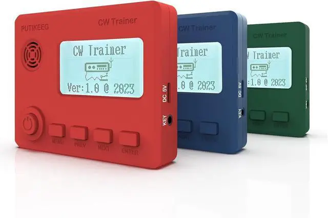 Alt view image 6 of 6 - Mini CW Trainer Morse Code Trainer with Display, Moore Simo Wales Code Shortwave Radio Telegraph Key Car Key Learning CW Radio for Telegraph Practice with Charging Cable(Green)