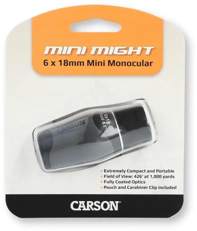 Alt view image 7 of 7 - MiniMight 6x18mm Pocket Monocular with Carabiner Clip (MM-618)