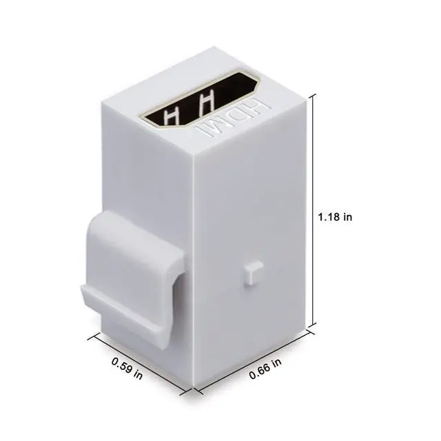 Alt view image 6 of 6 - HDMI Keystone Jack, 10 Pack HDMI Coupler Adapter, White | Keystone Insert, Female to Female, Coupler Adapter for Video Transfer