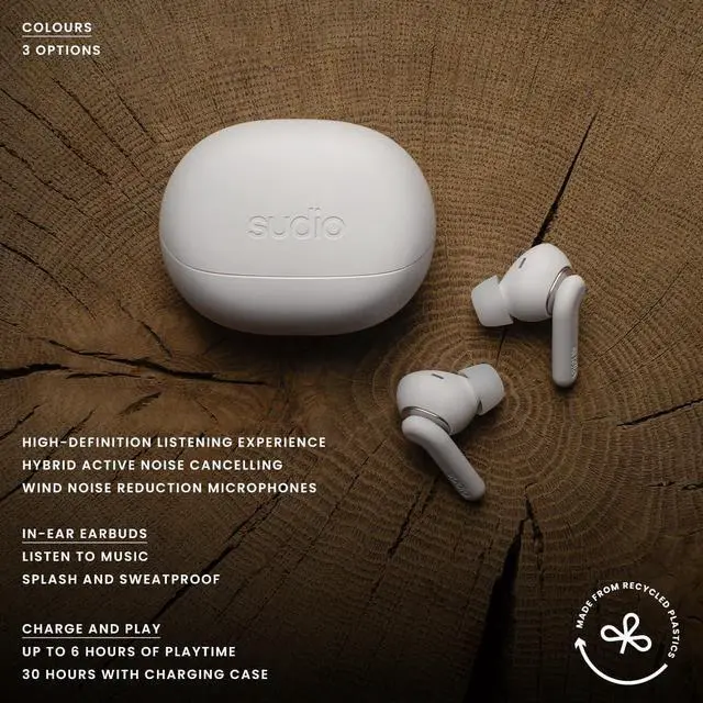Alt view image 7 of 7 - E4 Pro Hybrid Active Noise Cancelling Wireless Earbuds, Bluetooth 6.0, High-Definition Sound, 30H Battery, Multipoint Connectivity, Wireless Charging Case, Sweat & Splash Resistant, Black