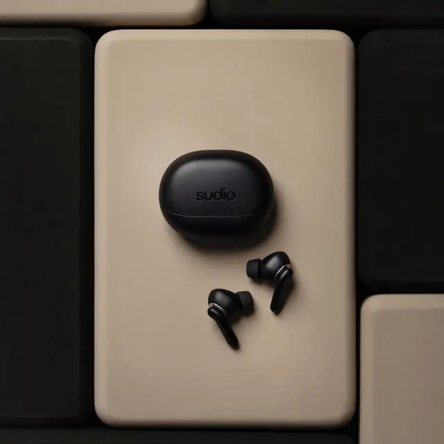 Alt view image 6 of 7 - E4 Pro Hybrid Active Noise Cancelling Wireless Earbuds, Bluetooth 6.0, High-Definition Sound, 30H Battery, Multipoint Connectivity, Wireless Charging Case, Sweat & Splash Resistant, Black