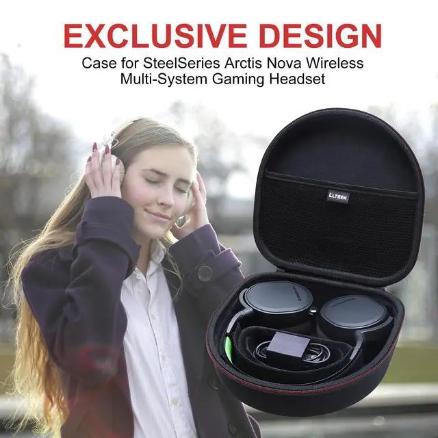 Alt view image 7 of 7 - Case for SteelSeries Arctis Nova Pro/1/3/4/5/5X/5P/1P Gaming Headset | Hard Carrying Travel Case for SteelSeries Arctis Nova Pro/1/3/4/5/5X/5P/1P Wireless Gaming Headset