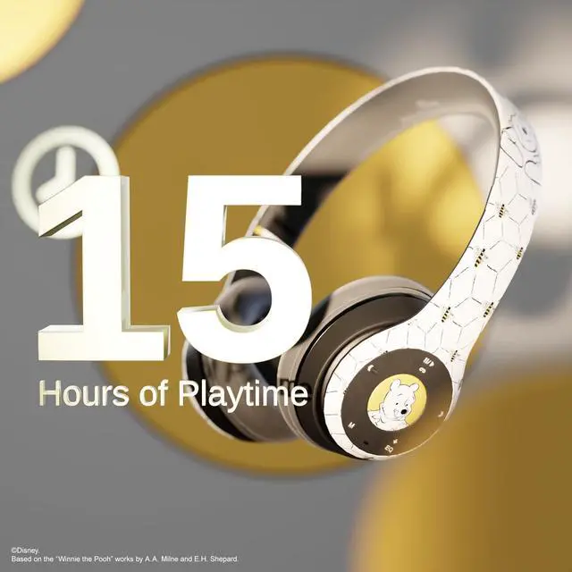 Alt view image 2 of 7 - Disney Winnie The Pooh Bluetooth Headphones Over The Ear | Bluetooth Wireless Headset W/Built in Mic and Up to 15 Hrs Playtime- Winnie The Pooh Gifts for Women, Men, Fans of All Ages