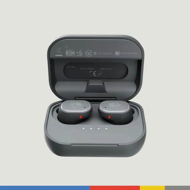 Alt view image 2 of 6 - Grind Wireless Earbuds, Bluetooth Headphones, Up to 40 Hours Battery, Noise Isolating Fit, Microphone for iPhone Android, Customizable via Skull-iQ App - Chill Grey