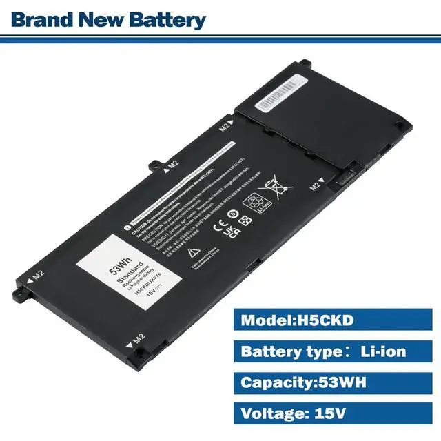 Alt view image 2 of 7 - 15V H5CKD Battery for Dell Inspiron 7506 7405 7306 7300 7500 | Battery Replacement for 5406 5400 5502 5501 5402 5401 5505 5300 5301 5508 5509 Latitude 3410 3510 Vostro p102f p126g 7T8CD