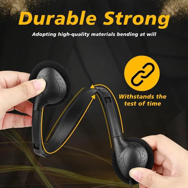 Alt view image 4 of 7 - 20 Pack Bulk Headphones for Classroom USB Type C, Wired USB C | Headphones for Kids School Student Children Compatible with Pad Smartphones Chromebook Laptop PC (Black)
