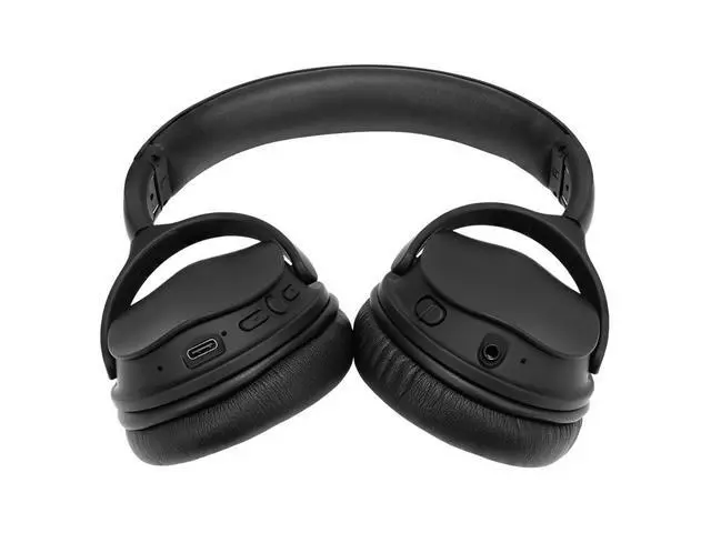 Alt view image 4 of 6 - Wireless Over Ear Headphones - Active Noise Cancelling (ANC) Bluetooth 5.0, Extended Playtime, Qualcomm aptX Audio, 40mm Drivers, Black