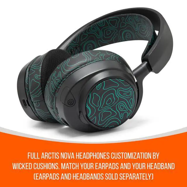 Alt view image 7 of 7 - Mod Kit Nova Pro Wireless & Nova Elite RandomFrankP Edition - Cooling Gel Earpads, Silicone Headband, & Magnetic Plates for SteelSeries Arctis Nova Pro Wireless & Nova Elite by Wicked Cushions