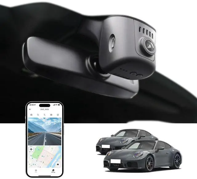 Main image of Front 4K Dash Cam for Porsche Cayenne(E3),OEM-Style,WiFi & App | 911(992)2020-2024,Panamera(971)2017-2026,Taycan 2020-2026,Macan 2025-2026(Model A),Loop Recording,Easy Installation,64G Card