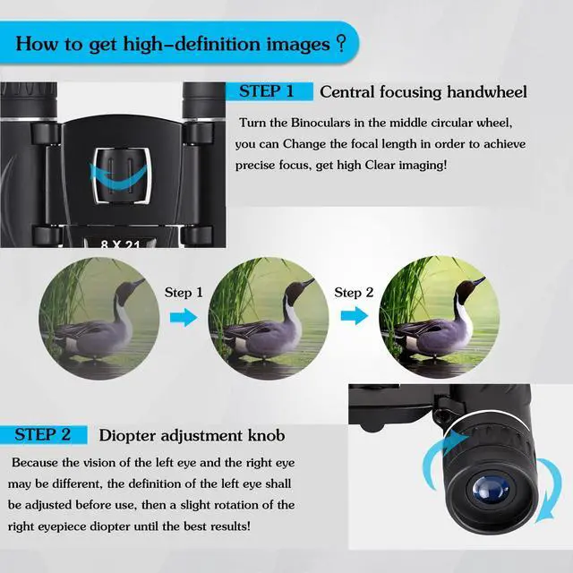 Alt view image 3 of 7 - 8x21 Mini Compact Pocket Binoculars, Lightweight Foldable Easy Focus Small Binoculars for Adults Kids Bird Watching,Opera Concert, Travel, Hiking, Outdoor Scenery, Football Game