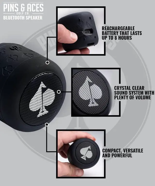 Alt view image 2 of 7 - Spade Speaker Portable Bluetooth Speaker - Versatile, 8 Hour Battery Life Portable Speaker - 45ft. Range, Magnetic Base Attaches to Your Golf Cart, Golf Clubs, Golf Bag, & More (Single)