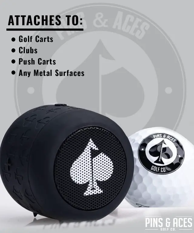 Alt view image 3 of 7 - Spade Speaker Portable Bluetooth Speaker - Versatile, 8 Hour Battery Life Portable Speaker - 45ft. Range, Magnetic Base Attaches to Your Golf Cart, Golf Clubs, Golf Bag, & More (Single)