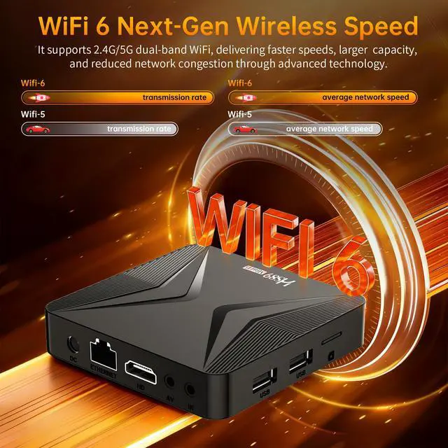 Alt view image 4 of 7 - Android TV Box 14.0,HS89 MINI15 Android Box 2GB RAM 16GB ROM RK3539 4K | Quad-Core Cortex-A55 CPU,2.4GHz/5GHz Dual Band WiFi6 4K Ultra HD Resolution Bluetooth 5.4,Android TV Box