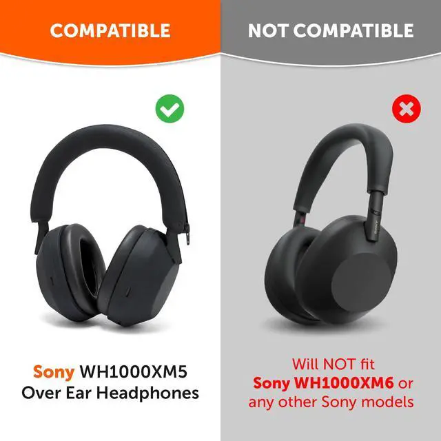 Alt view image 2 of 7 - ShellZ XM5 - Protective Headphone Exterior Shell & Headband Covers for Sony WH1000XM5 Made by Wicked Cushions | Made with Premium Silicone | Black