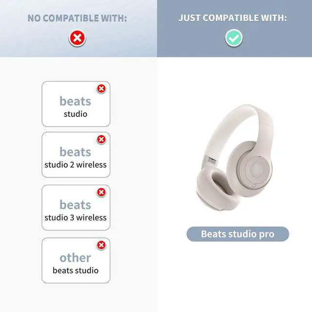Alt view image 2 of 6 - Ear Pads for Beats Studio Pro, Shock-Absorbing Foam Protein LeatherSandstone