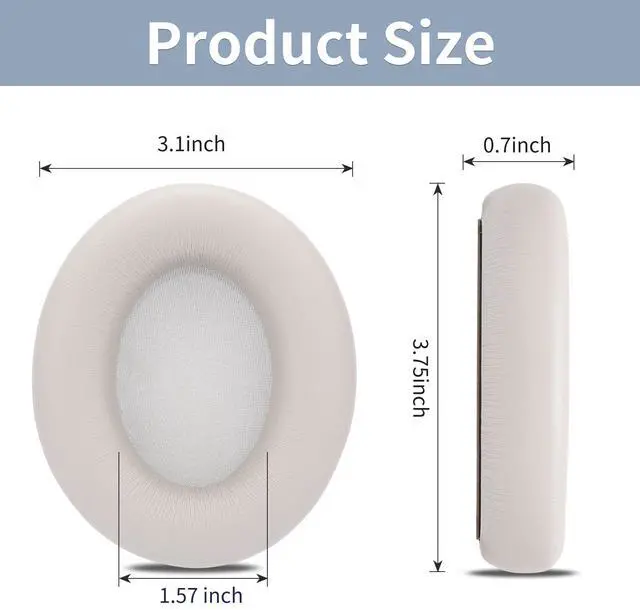 Alt view image 5 of 6 - Ear Pads for Beats Studio Pro, Shock-Absorbing Foam Protein LeatherSandstone