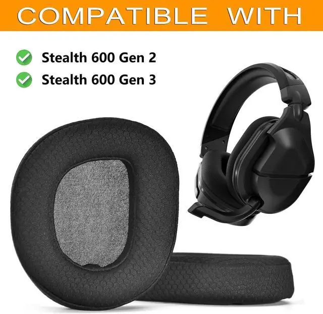 Alt view image 2 of 7 - Mesh Fabric Earpads for Turtle Beach Stealth 600 Gen2/600 Gen3/500XB | Also for Stealth 600 Gen 2/600 Gen2 USB/600 Gen 2 MAX/600 Gen3(600XB)/500 XB Headset,Durable Mesh Fabric