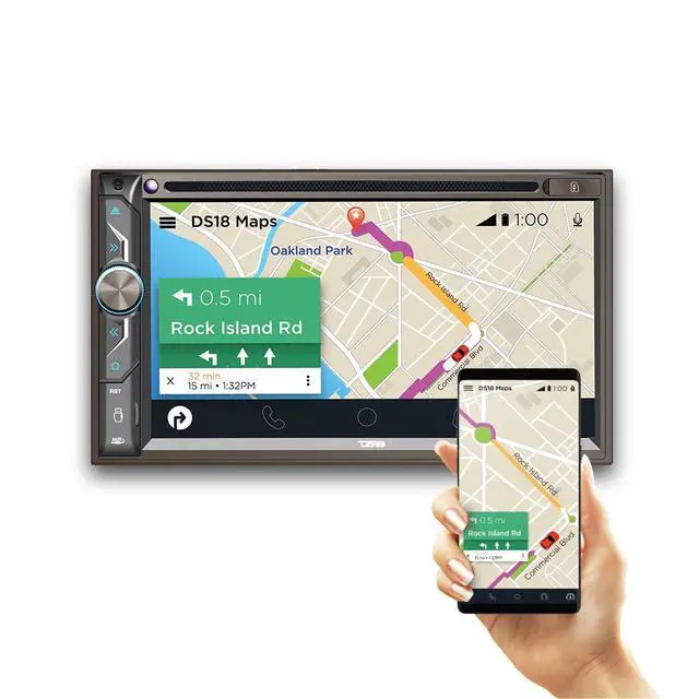 Alt view image 2 of 7 - DDX6.9 6.9" Touchscreen Double-Din Headunit with DVD, Bluetooth, USB and Mirror Link or iOS & Android AUX/USB/SD/AM/FM