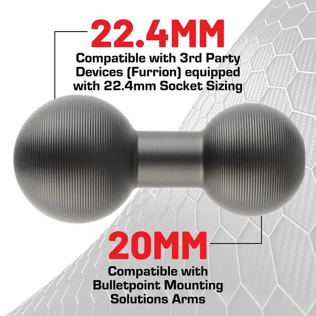 Alt view image 2 of 4 - Aluminum 20mm Ball to 22.4mm Ball Mount Extension Connector for Mounting Arms Compatible with Furrion Backup Cameras & Other Devices with 22mm Connection
