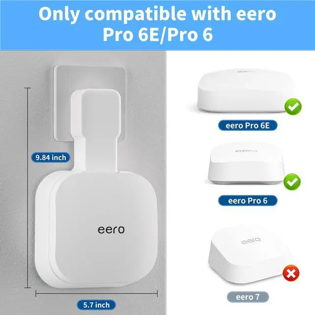 Alt view image 2 of 7 - Outlet Wall Mount Holder Compatible with eero Pro 6e/Pro 6 Mesh Wi-Fi System, Built-in Cable Management No Messy Wires, Space-Saving(1 Pack)