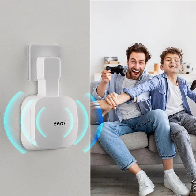 Alt view image 7 of 7 - Outlet Wall Mount Holder Compatible with eero Pro 6e/Pro 6 Mesh Wi-Fi System, Built-in Cable Management No Messy Wires, Space-Saving(1 Pack)