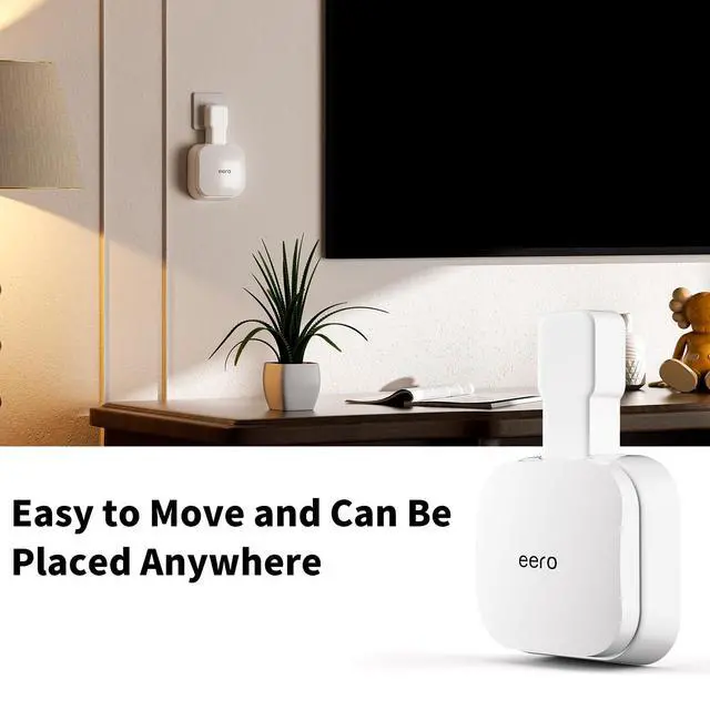 Alt view image 6 of 7 - Outlet Wall Mount Holder Compatible with eero Pro 6e/Pro 6 Mesh Wi-Fi System, Built-in Cable Management No Messy Wires, Space-Saving(1 Pack)