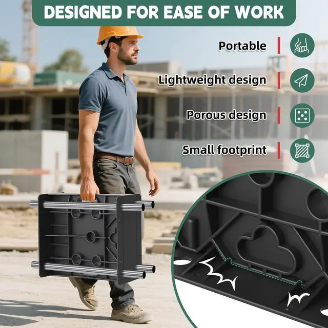 Alt view image 5 of 7 - Wire Spool Rack, Electrical Wire Dispenser, Cable Management Rack | 1 Pair Multi Purpose Wire Dispenser for Organizing Cables 34" Diameter 17" Tall 15.87" Wide 330 Pound Weight Capacity Black