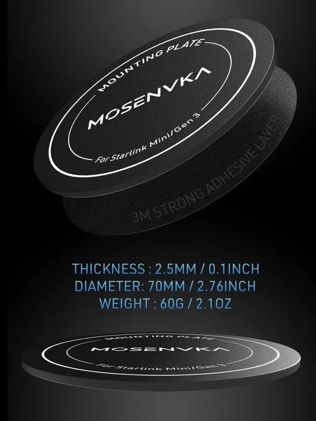 Alt view image 6 of 6 - 4PCS Adhesive Metal Plates Discs for Starlink Mini/Gen 3 Magnetic Mount | for Satellite Dish Magnetic Mount Base, Starlink Mounting Accessory for Car, Truck, SUV, RV, Fiberglass & Aluminum Roofs