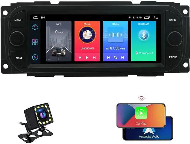 Main image of for Chrysler Dodge Jeep Radio Upgrade 2002 2003 2004 2005 2006,Android Stereo Replacement,6.8inch 4-core CPU,Carplay and Android Auto,Free Camera